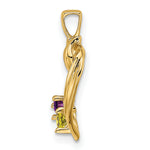 14K 2 Genuine Stone Family Pendant view