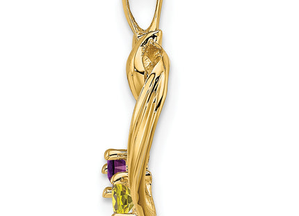 14k 2 Stone Family Pendant Mounting, 19 x 13mm