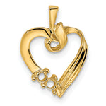 14K 2 Genuine Stone Family Pendant view