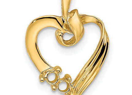14k 2 Stone Family Pendant Mounting, 19 x 13mm