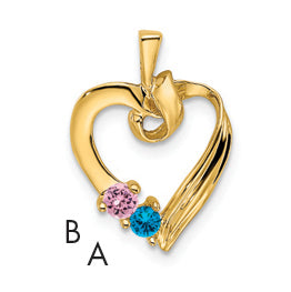 14k 2 Stone Family Pendant Mounting, 19 x 13mm