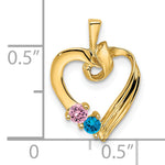 14K 2 Genuine Stone Family Pendant view