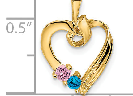 14k 2 Stone Family Pendant Mounting, 19 x 13mm