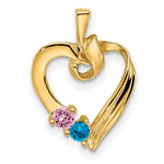 14K 2 Genuine Stone Family Pendant view