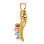 14K 3 Synthetic Stone Family Pendant, 19 x 13mm view