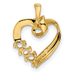 14K 3 Synthetic Stone Family Pendant, 19 x 13mm view