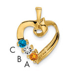 14K 3 Synthetic Stone Family Pendant, 19 x 13mm view