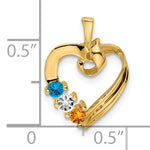 14K 3 Synthetic Stone Family Pendant, 19 x 13mm view
