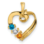 14K 3 Synthetic Stone Family Pendant, 19 x 13mm view