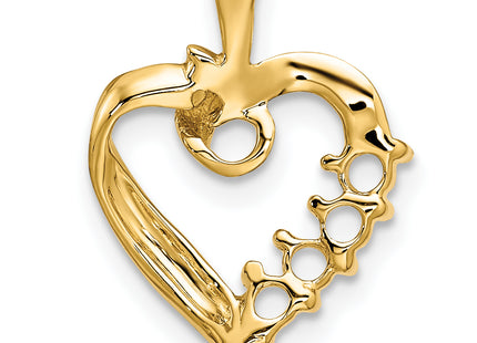 14k 4 Stone Family Pendant Mounting, 19 x 13mm
