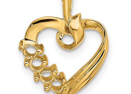 14k 4 Stone Family Pendant Mounting, 19 x 13mm