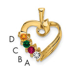 14K 4 Genuine Stone Family Pendant view