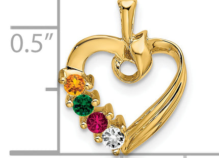 14k 4 Stone Family Pendant Mounting, 19 x 13mm