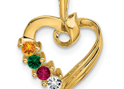 14k 4 Stone Family Pendant Mounting, 19 x 13mm