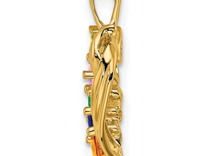 14k 5 Stone Family Pendant Mounting, 19 x 13mm