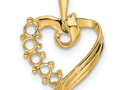 14k 5 Stone Family Pendant Mounting, 19 x 13mm