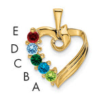 14K 5 Synthetic Stone Family Pendant, 19 x 13mm view
