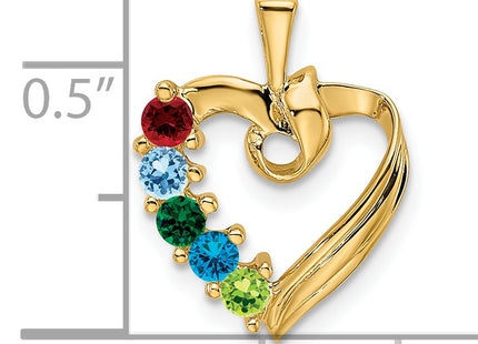 14k 5 Stone Family Pendant Mounting, 19 x 13mm