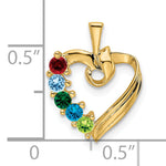 14K 5 Synthetic Stone Family Pendant, 19 x 13mm view