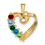 14K 5 Synthetic Stone Family Pendant, 19 x 13mm view