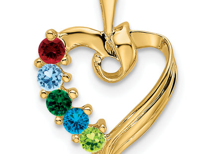 14k 5 Stone Family Pendant Mounting, 19 x 13mm