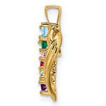 14K 6 Synthetic Stone Family Pendant, 19 x 13mm view