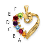 14K 6 Synthetic Stone Family Pendant, 19 x 13mm view
