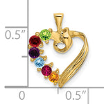 14K 6 Synthetic Stone Family Pendant, 19 x 13mm view