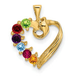 14K 6 Synthetic Stone Family Pendant, 19 x 13mm view