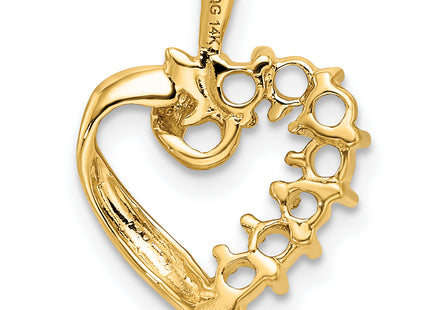 14k 7 Stone Family Pendant Mounting, 19 x 13mm