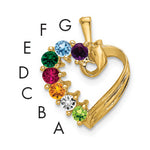 14K 7 Genuine Stone Family Pendant view