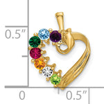 14K 7 Genuine Stone Family Pendant view