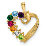 14K 7 Synthetic Stone Family Pendant view