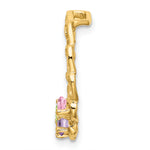 14K Yellow Gold 4 Genuine Stone Family Pendant view