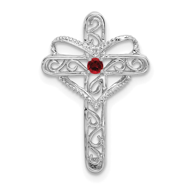 14K white gold mother pendant, alternate view