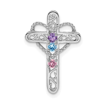 14K white gold mother pendant