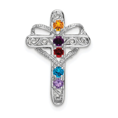 14K white gold mother pendant
