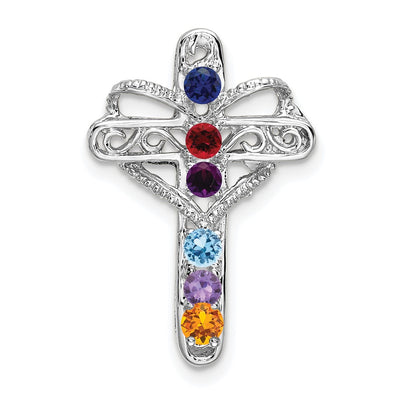 14K white gold mother pendant