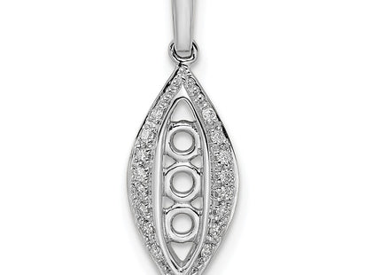14K white gold diamond family pendant, synthetic stone, another view