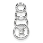 14K White Gold 1 Genuine Stone Family Pendant, 20 x 8mm view