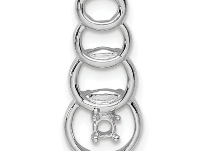 14k White Gold 1 Stone Family Pendant Mounting, 20 x 8mm
