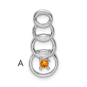 14k White Gold 1 Stone Family Pendant Mounting, 20 x 8mm