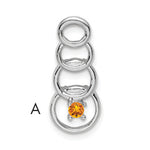 14K White Gold 1 Synthetic Stone Family Pendant, 20 x 8mm view
