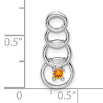 14K White Gold 1 Genuine Stone Family Pendant, 20 x 8mm view