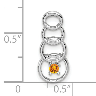 14K White Gold 1 Synthetic Stone Family Pendant, 20 x 8mm