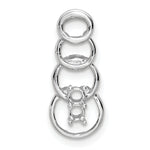 14K White Gold 2 Synthetic Stone Family Pendant, 20 x 8mm view