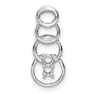 14K White Gold 2 Synthetic Stone Family Pendant, 20 x 8mm