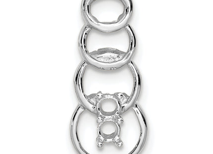 14k White Gold 2 Stone Family Pendant Mounting, 20 x 8mm
