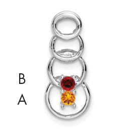 14k White Gold 2 Stone Family Pendant Mounting, 20 x 8mm