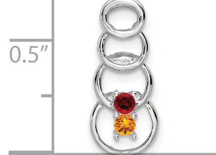 14k White Gold 2 Stone Family Pendant Mounting, 20 x 8mm